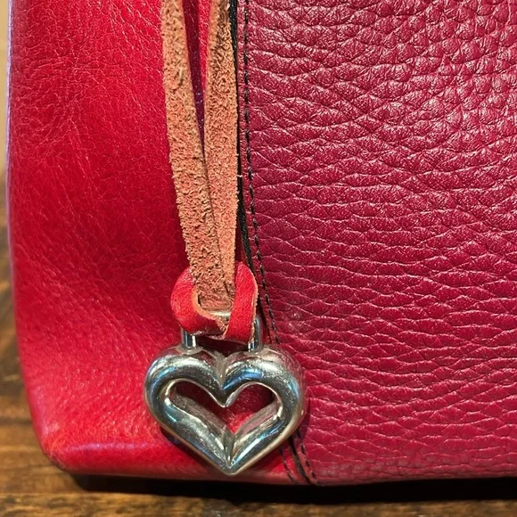 Brighton Vintage Red Leather Shoulder Bag with Matching Wallet EUC - Picture 2 of 12